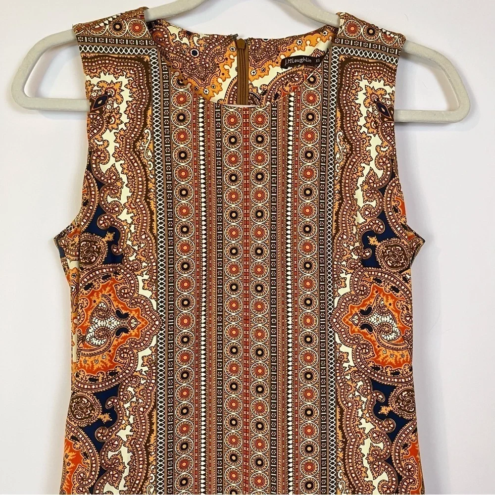J. McLaughlin Catalina Cloth Bohemian Sleeveless Dress Paisley Print